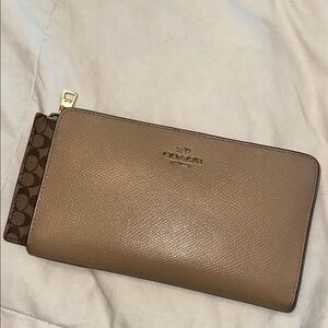 Coach Beige and Brown Leather Wallet